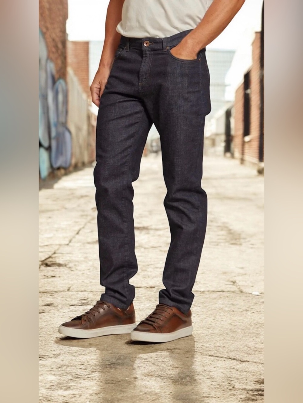 Rye 51 Candiani Italian Stretch Denim Rocco Wash Men’s 32” Straight Leg Jeans